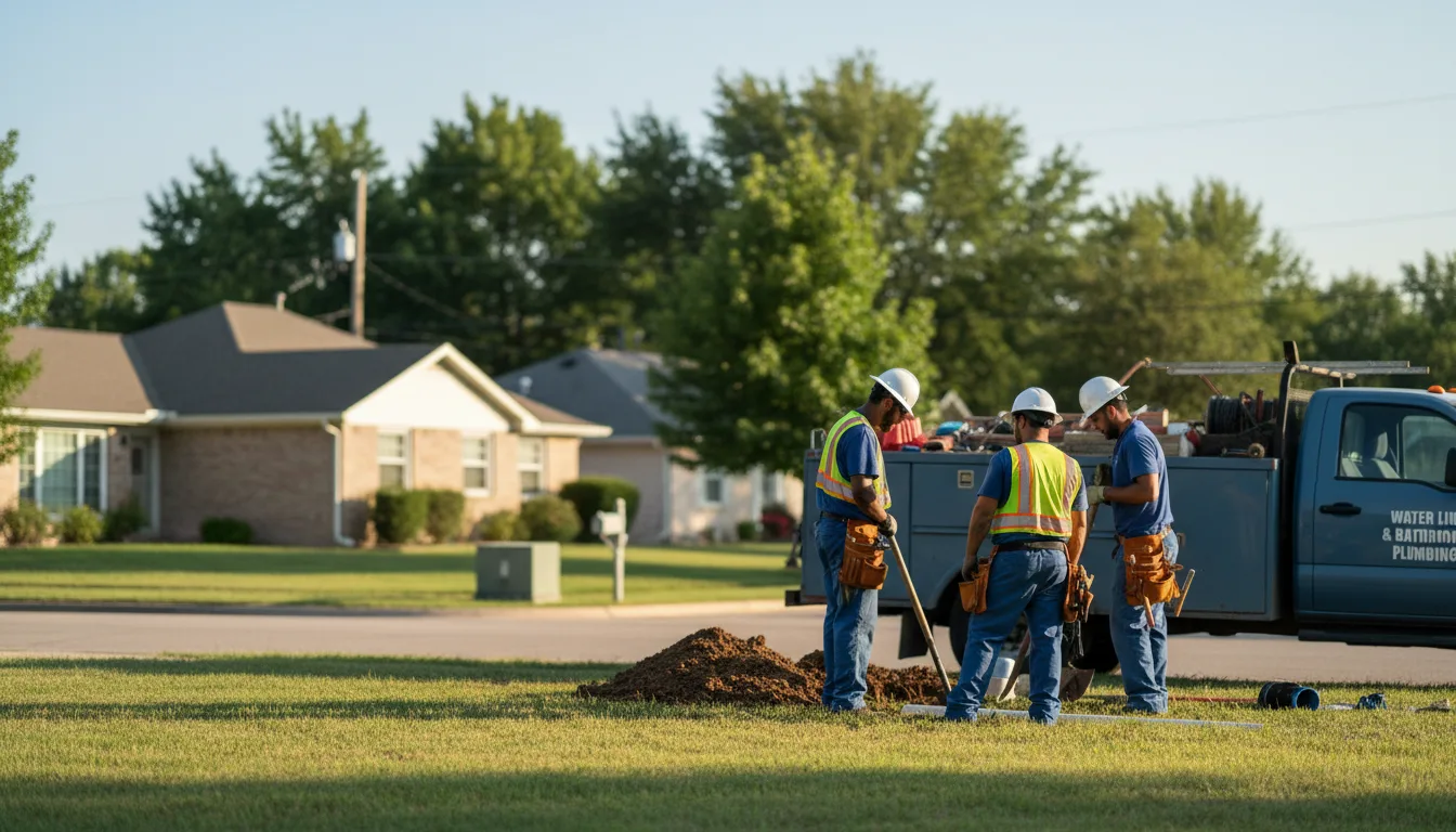 Residential water line and bathroom plumbing service in Christiansburg, OH
